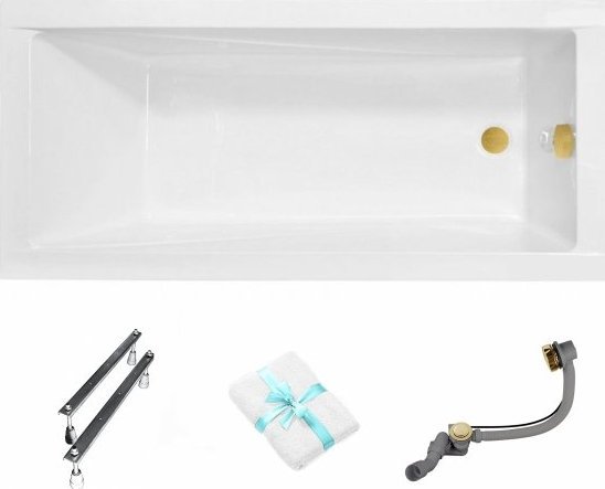 BESCO Wanna 170x70 Modern + Syfon złoty