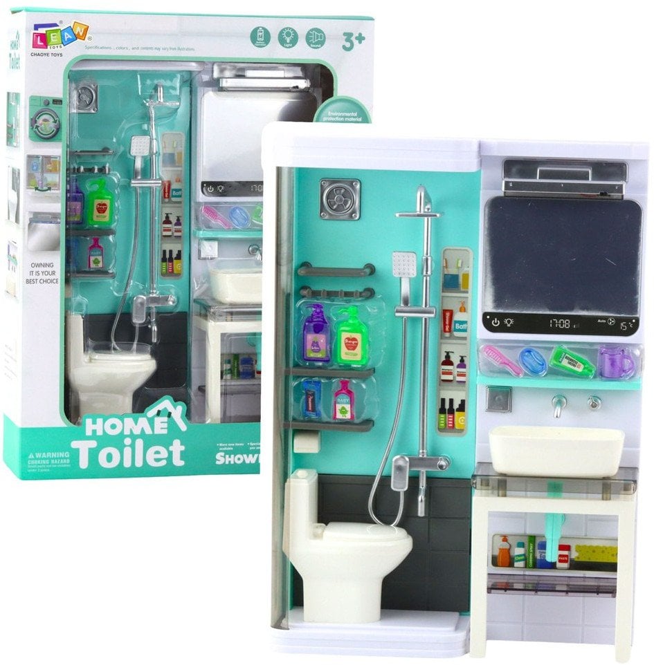 Łazienka Zabawkowa Prysznic Zlew Toaleta Światła Dźwięki Akcesoria