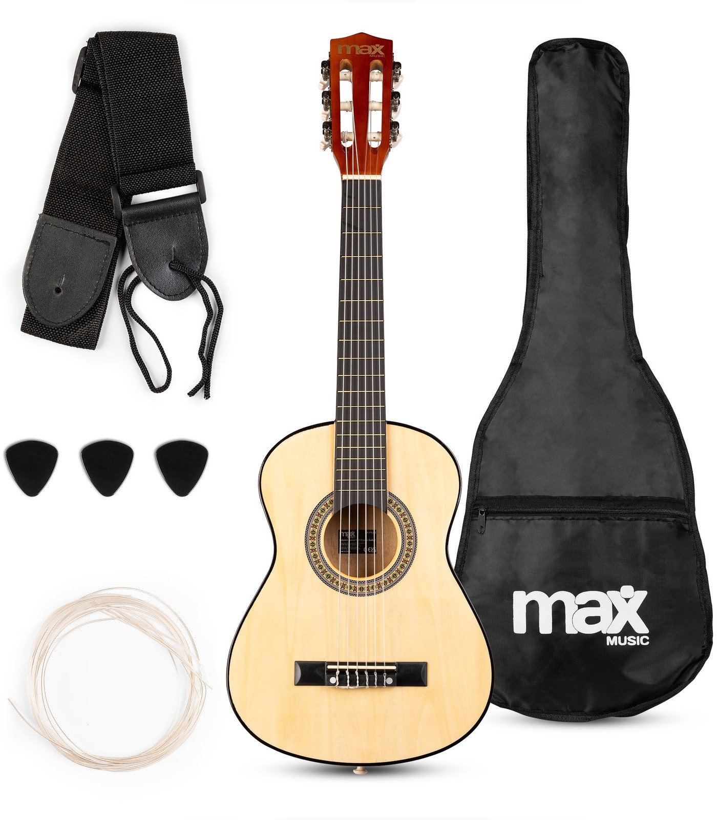 Gitara klasyczna 1/4 dla dziecka Naturalna SoloArt Max+ akcesoria one size