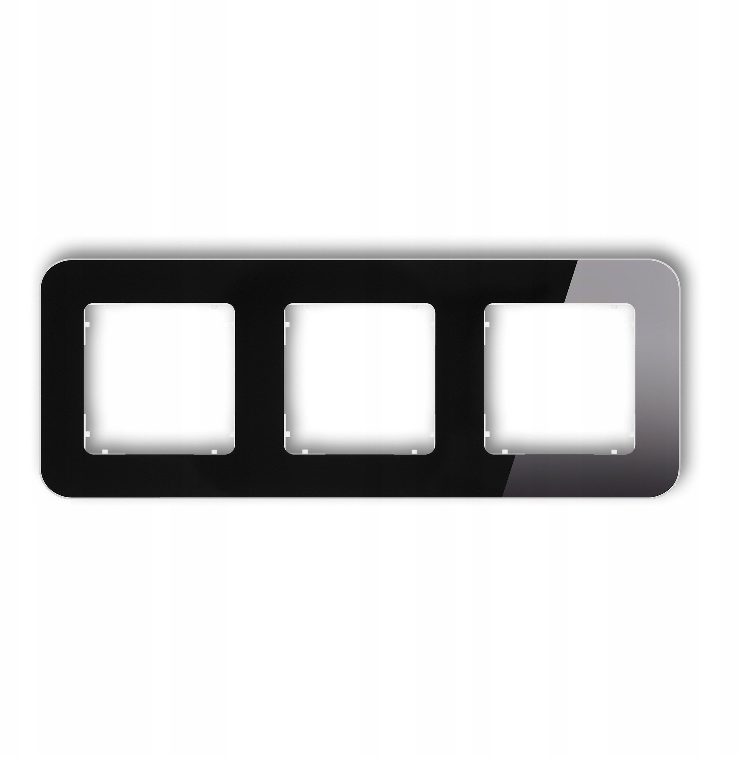 Karlik Ramka uniwersalna potrójna zaokrąglona - efekt szkła (ramka: czarna spód: biały) 12-0-IRSZ-3
