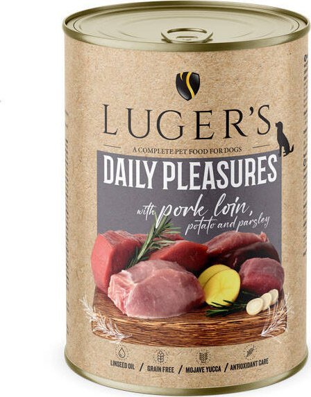 Karma mokra dla psa Luger's Daily Pleasures ze schabem wieprzowym, ziemniakiem i pietruszką 400 g