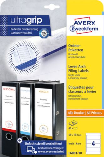 etykieta na grzbiet teczki Zweckform trwała 192 x 59 mm 40 szt