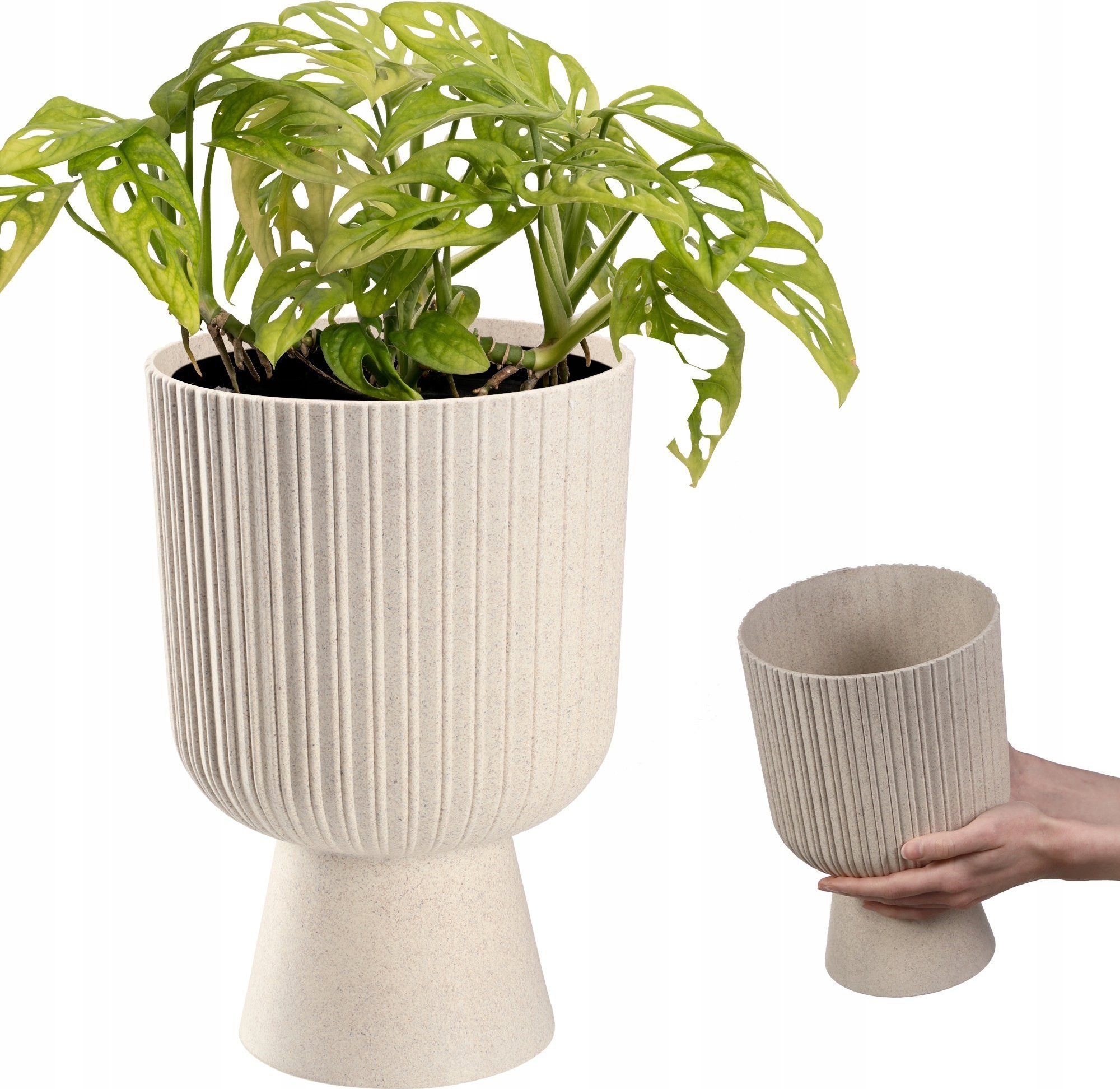 Kadax KADAX Doniczka Donica Osłonka Gazon 18cm Beż Eko