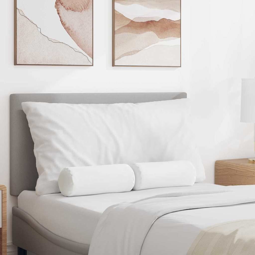 vidaXL Poduszki Wałkowe 2 pcs Biały 15 x 40 cm tkanina