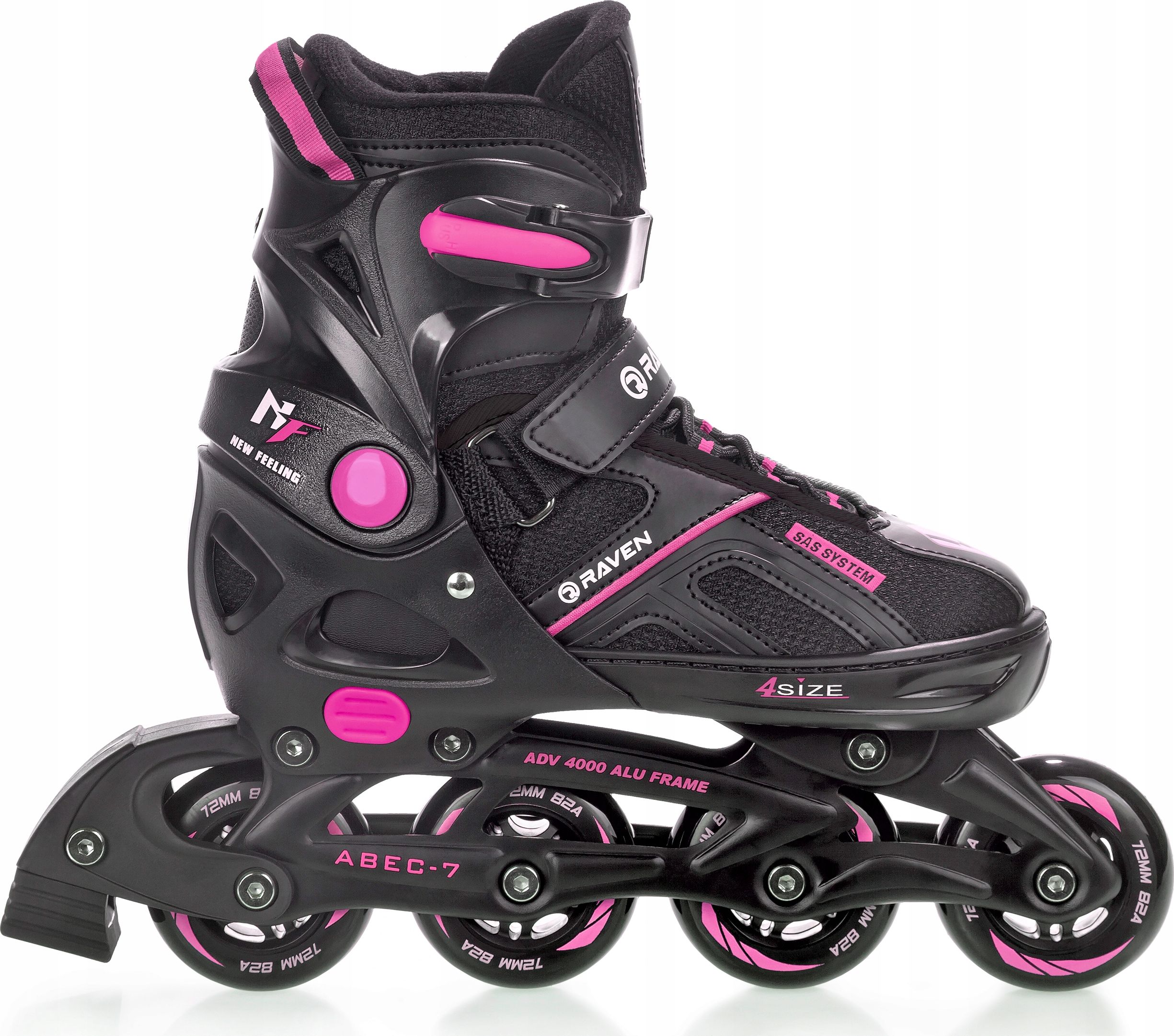 Rolki RAVEN Pulse rekreacyjne regulowane czarne r. 40-43