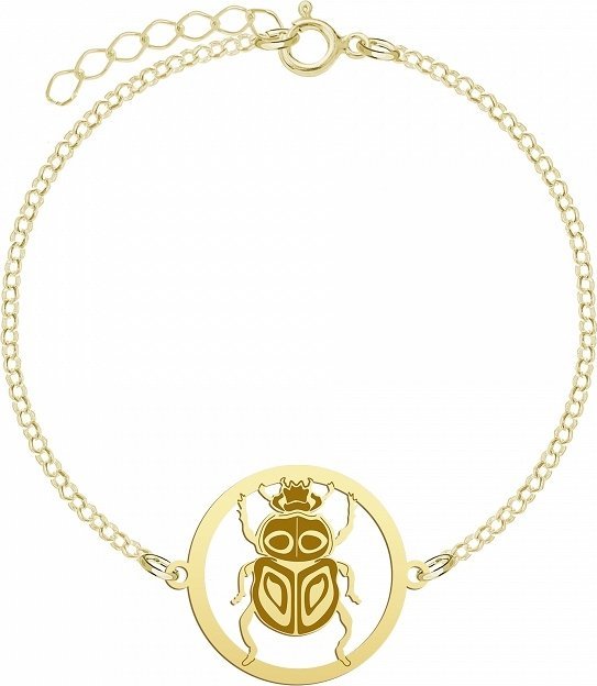 Radziszewska Jewellery Bransoletka Pozłacana ze Skarabeuszem 925 Prezent na Szczęście GRAWER GRATI