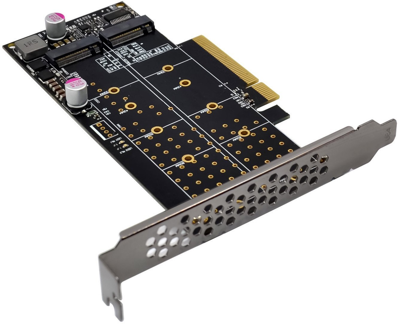 InLine® PCIe Karte zu 2x intern NVMe M.2 Key M – Bifurcation, PCIe x8