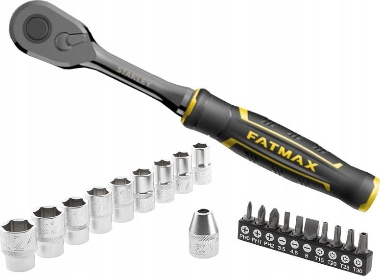 Stanley Zestaw nasadek 1/2"+grz+nasadki+bity 120T