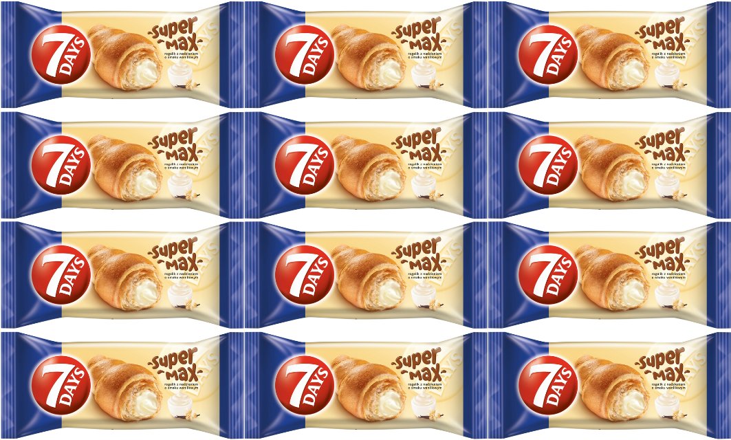 7 Days Max Croissant z nadzieniem o smaku waniliowym 110 g x 12 sztuk