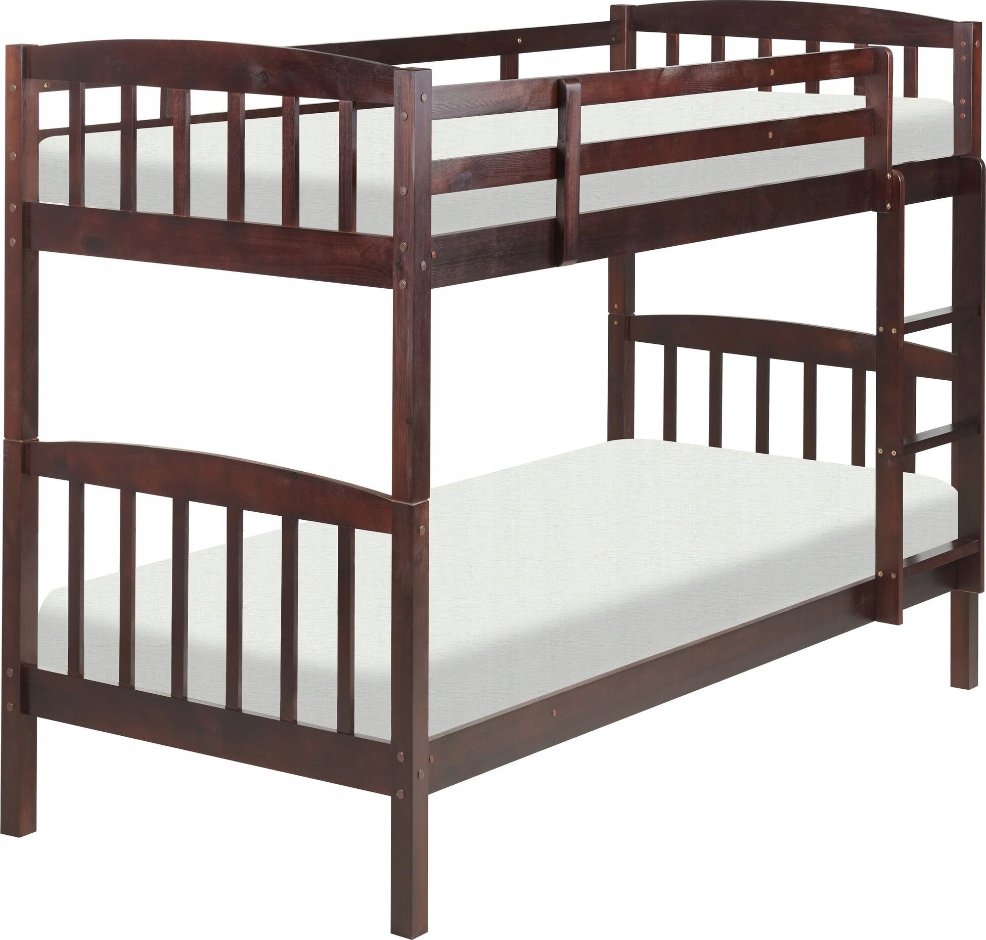 Beliani Łóżko piętrowe drewniane 90 x 200 cm ciemne REVIN