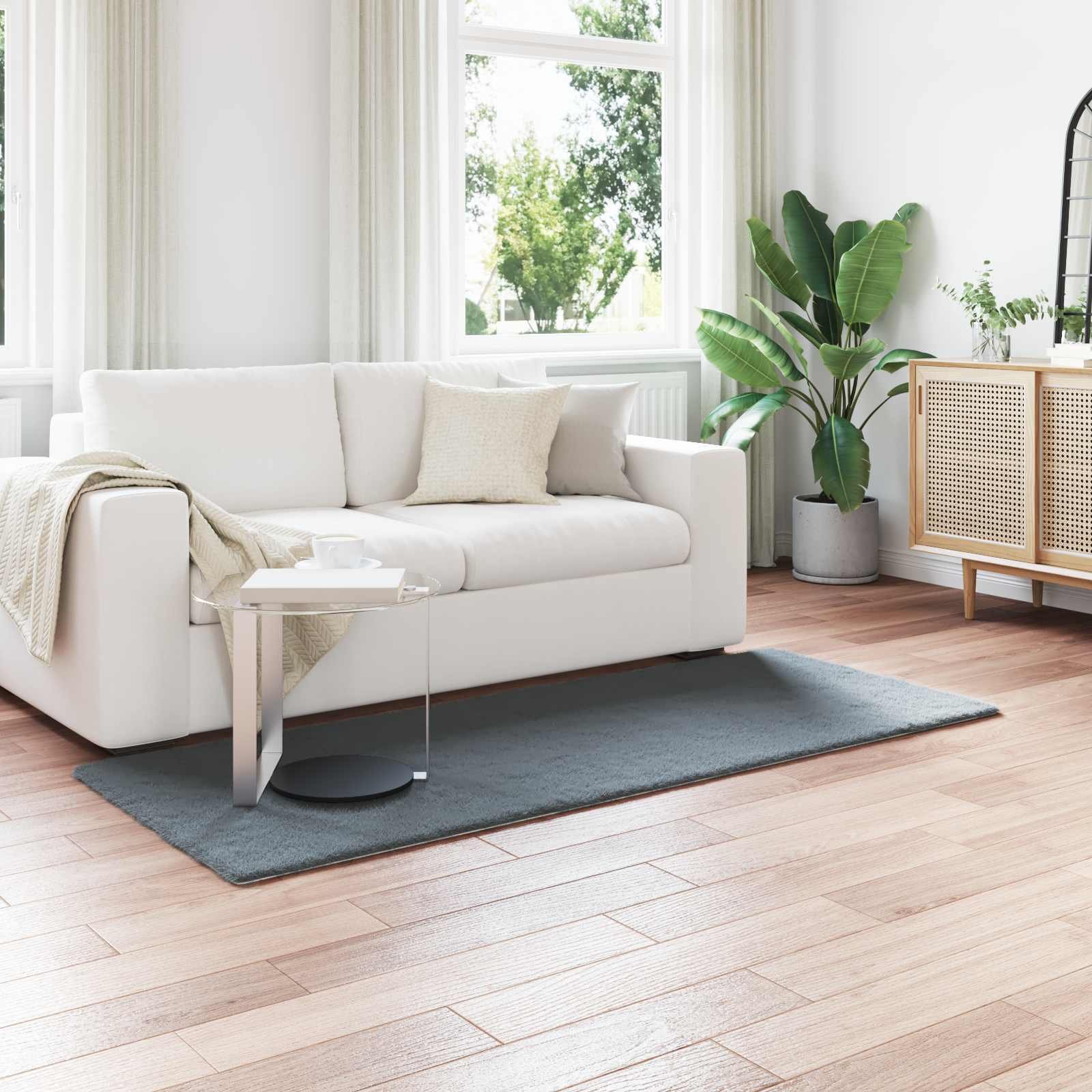 vidaXL Dywan z sztucznego królika antracytowy Olite 100 x 200 cm