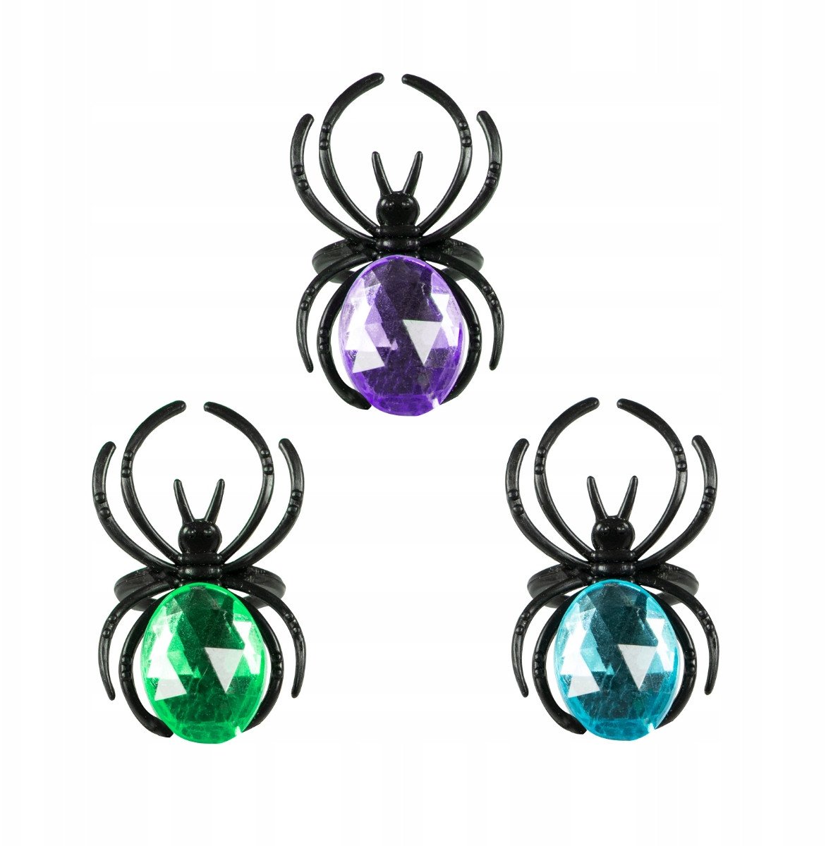 Halloweenowe pierścionki - pająki 4szt