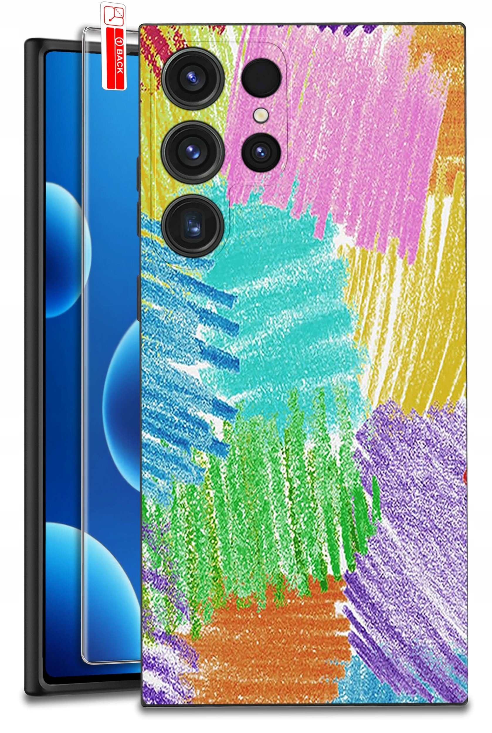 ETUI do Samsung Galaxy S25 Ultra WZORY | SILIKONOWE MATT CASE + SZKŁO 9H