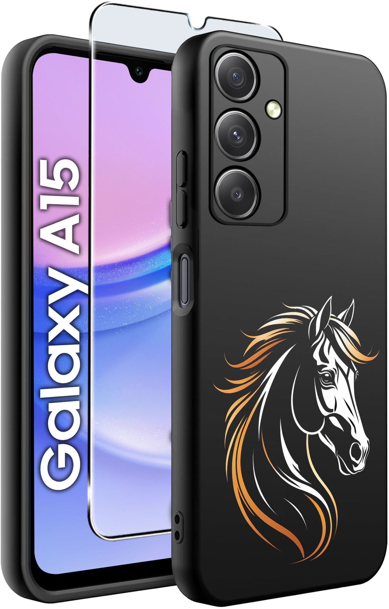 ETUI do Samsung A15 4G | 15 5G WZORY | SILIKONOWE MATT CASE + SZKŁO 9H