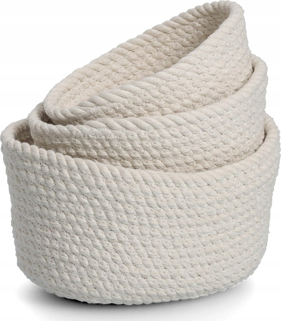 Zeller Komplet bawełnianych koszyków w różnych rozmiarach, 3 szt.