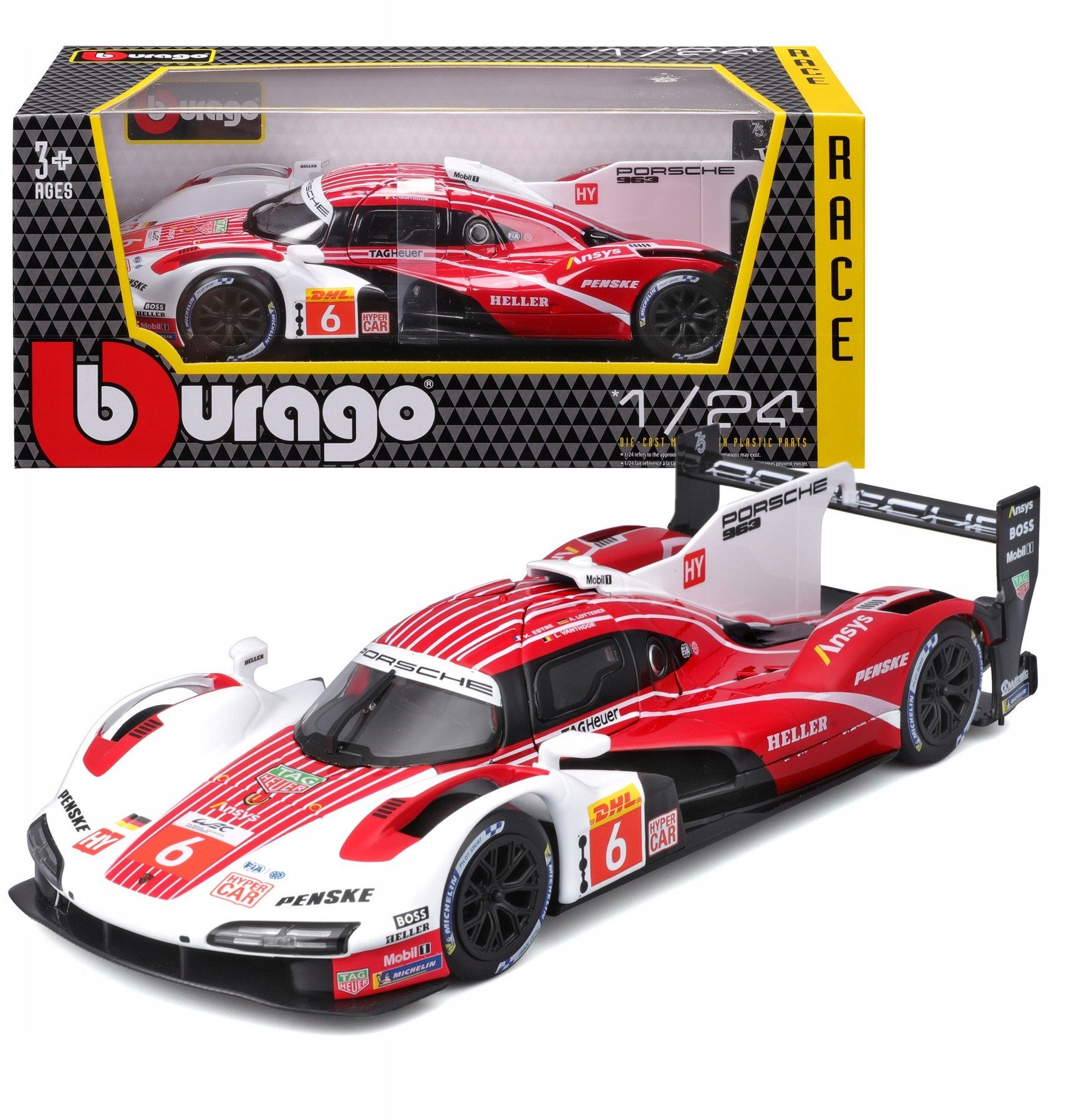 BBU 1:24 Race Porsche 963 white/red 28042 80421