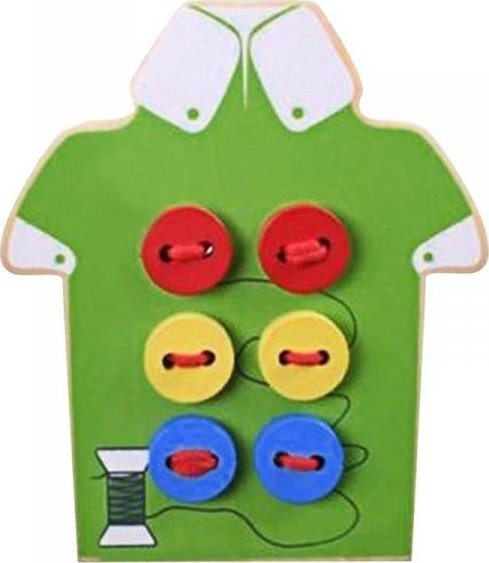 Zestaw edukacyjny do nauki szycia guzików zielony