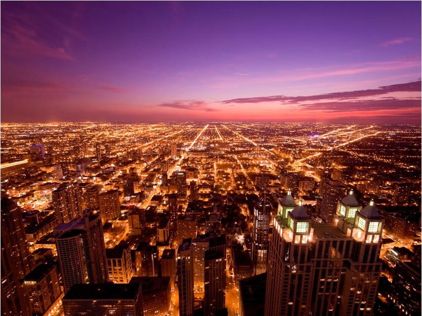 DecoNest Fototapeta - Amerykańskie Chicago nocą - 400X309