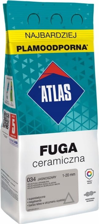 ATLAS Fuga ceramiczna Atlas 2 kg jasno szara
