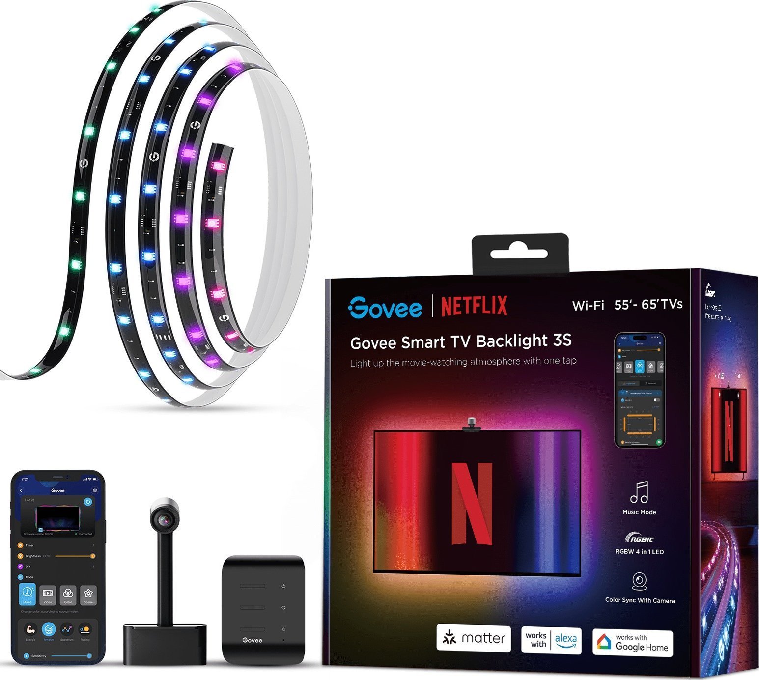 Govee Govee Backlight 3S Netflix TV 55-65 SMART LED podsvícení RGBICW
