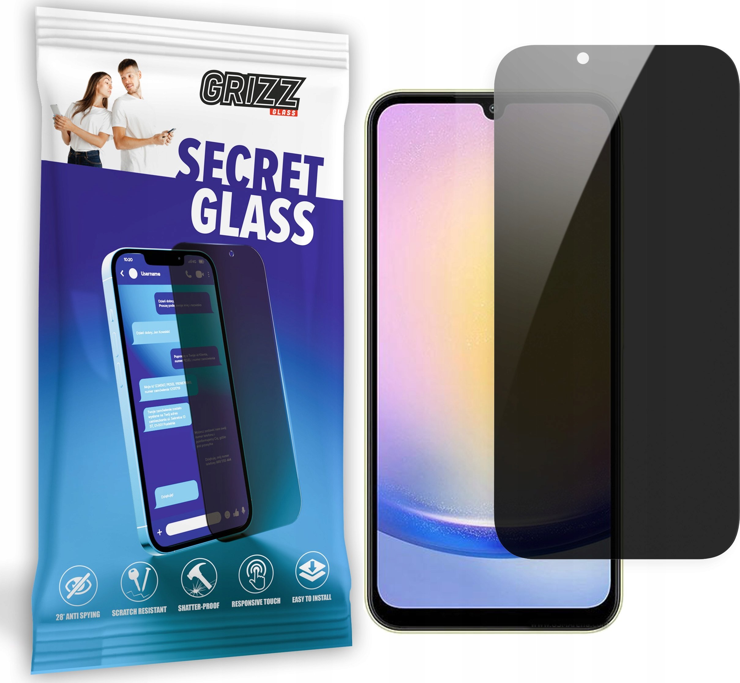 GrizzGlass Szkło prywatyzujące GrizzGlass SecretGlass do Samsung Galaxy A25