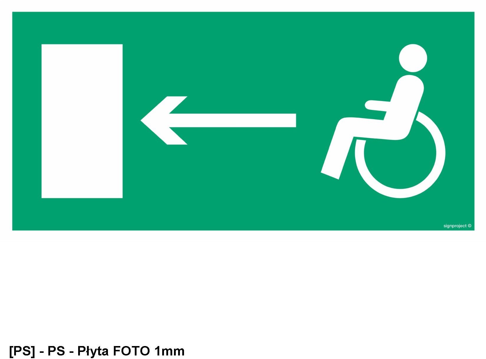 AC010 - Wyjście ewakuacyjne dla niepełnosprawnych w lewo 1000x500