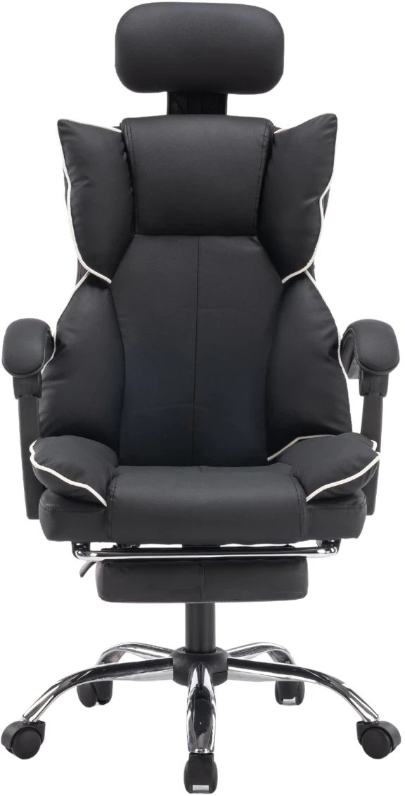 Fotel ergonomiczny biurowy obrotowy z podnókiem czarny Office