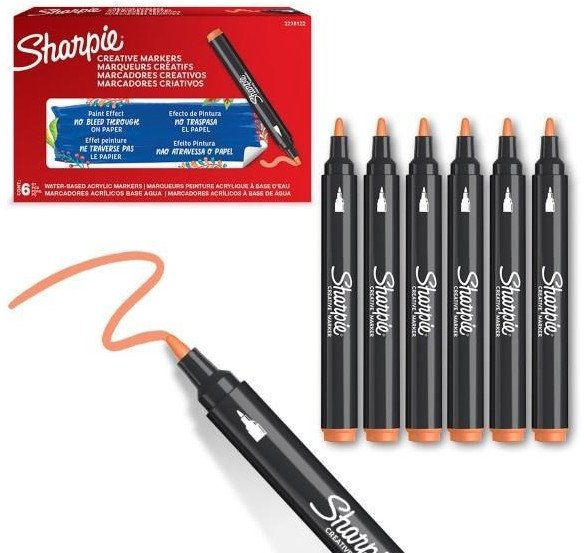 Sharpie Markery akrylowe pomarańczowe (6szt)