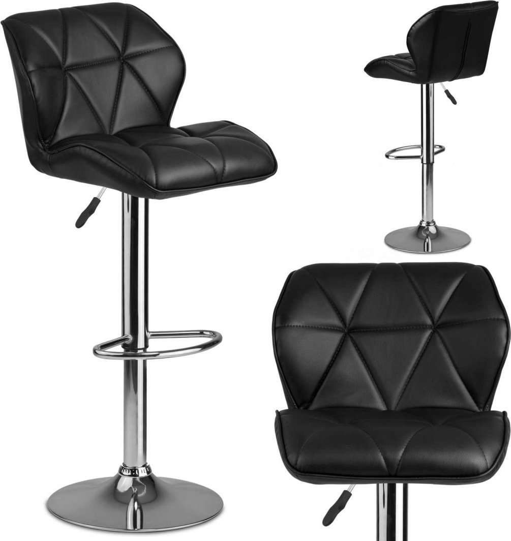 Sofotel Hoker barowy z oparciem Castel czarny - 2szt. (260100-2)