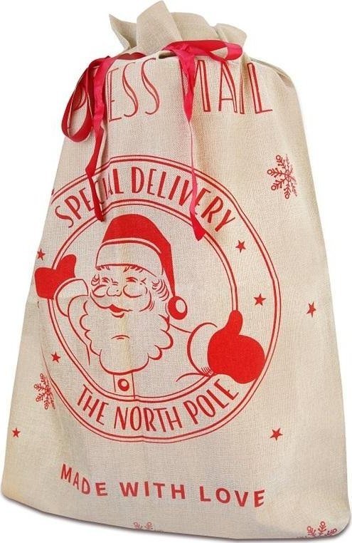 GoDan Worek świąteczny z juty Mikołaj rozm. 70x100cm