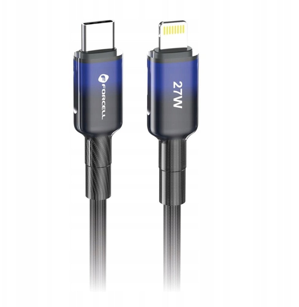 Kabel USB ForCell USB-C - Lightning 1 m Czarny