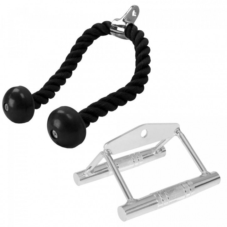 Zestaw uchwytów do wyciągu: lina i uchwyt równoległy