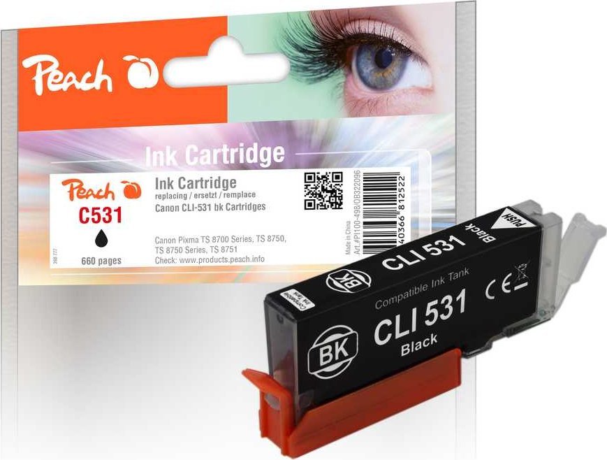 Peach Kartridż Canon CLI-531 6118B001 photo black kompatybilny