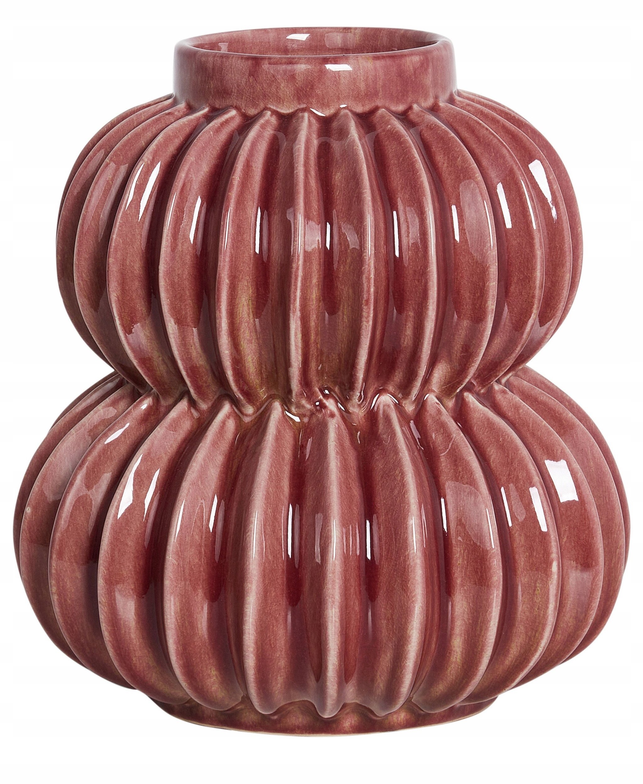 Beliani Wazon na kwiaty WATERMOSS Kamionka 28 cm Czerwony