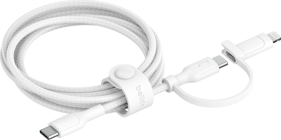 Kabel USB Belkin USB-C - Lightning 1.5 m Biały (CAC003HQ1.5MWH)