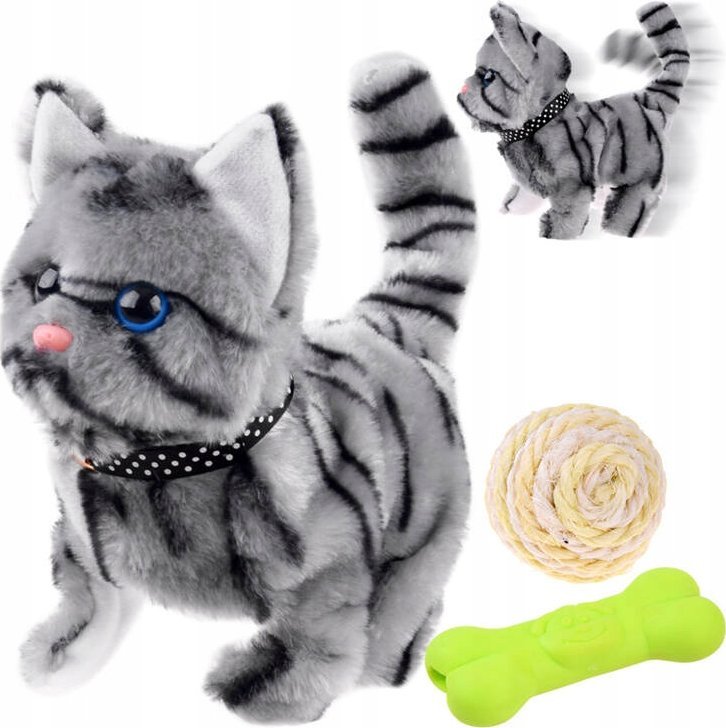 Jokomisiada Szary uroczy kotek interaktywny rusza się chodzi miauczy ZA4654 SZ