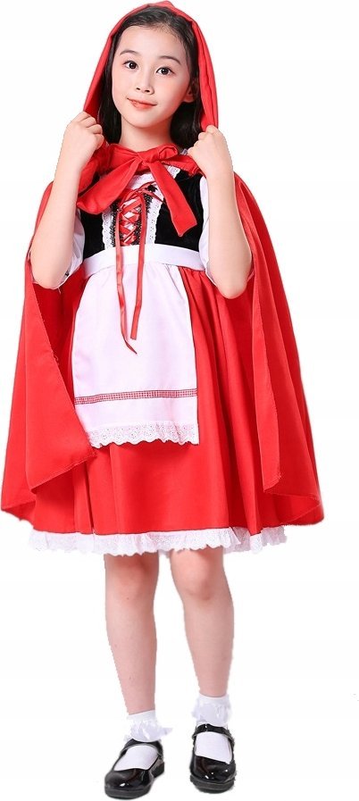 Korbi STRÓJ CZERWONY KAPTUREK KAPTURKA BAJKA DZIECI XL