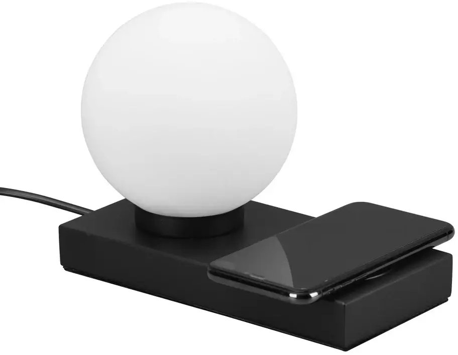 Lampka stołowa z ładowarką Chloe R59080132 RL Light bańka czarna biała