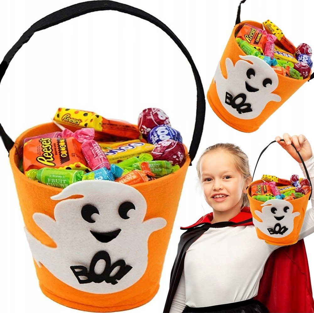 Korbi WIADERKO NA CUKIERKI SŁODYCZE HALLOWEEN POMARAŃCZ