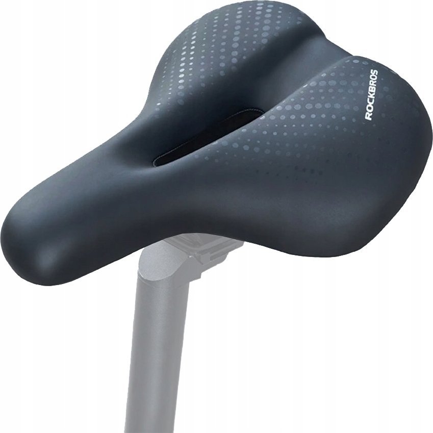 RockBros Siodełko rowerowe MTB z amortyzorami wodoodporne + lampka LED - czarne ROCKBROS