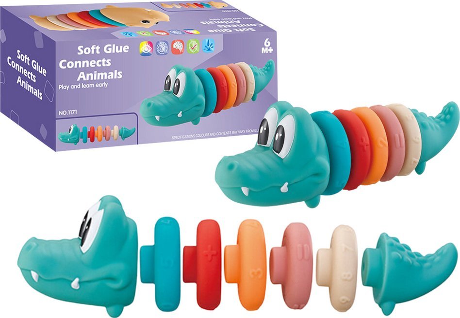 Zestaw Edukacyjny Dla Malucha Miękka Piramidka Krokodyl