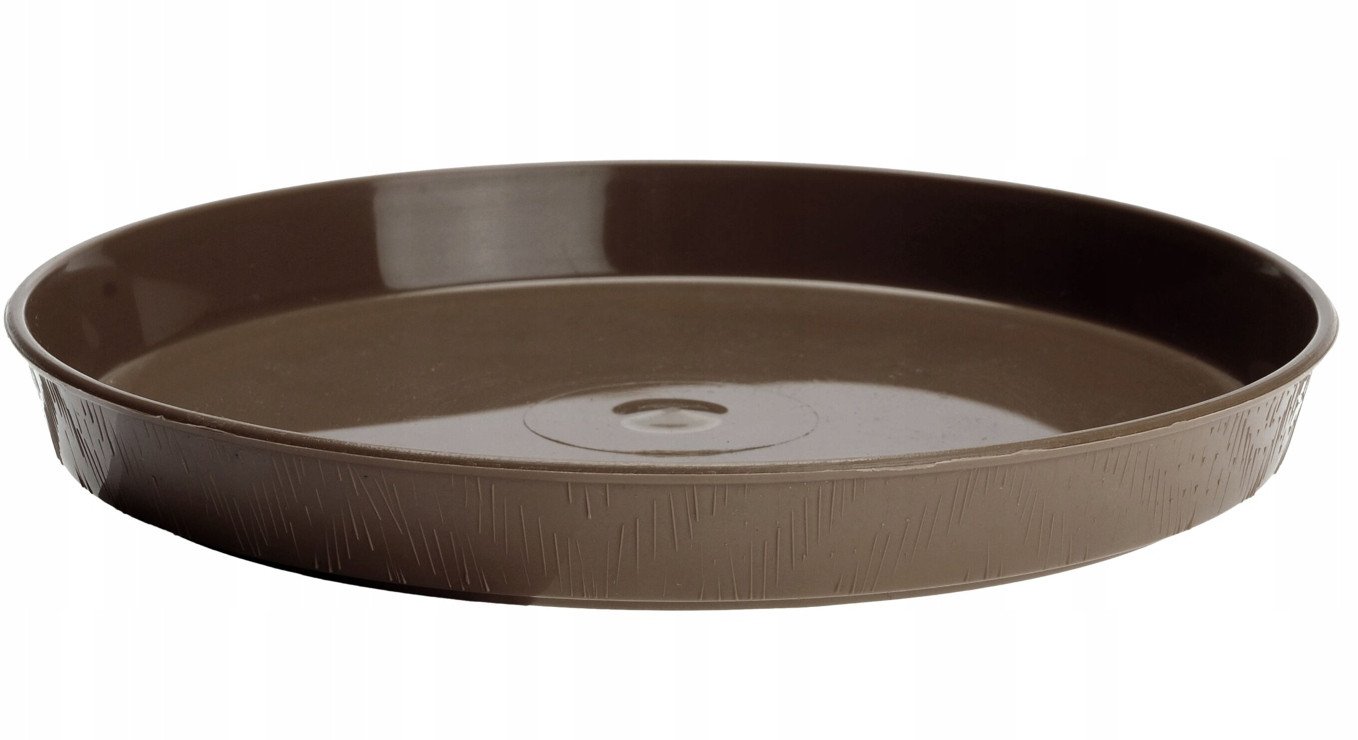 Podstawka drewnopodobna pod doniczkę 14cm Lekka, mrozoodporna, brązowa