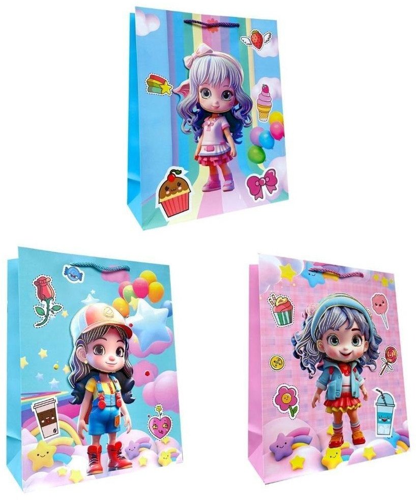 Torebka ozdobna prezentowa 26x32x20 cm 2982-SD20 mix cena za 1 szt