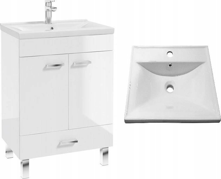 Stamar Szafka łazienkowa z umywalką 50 slim cała połysk