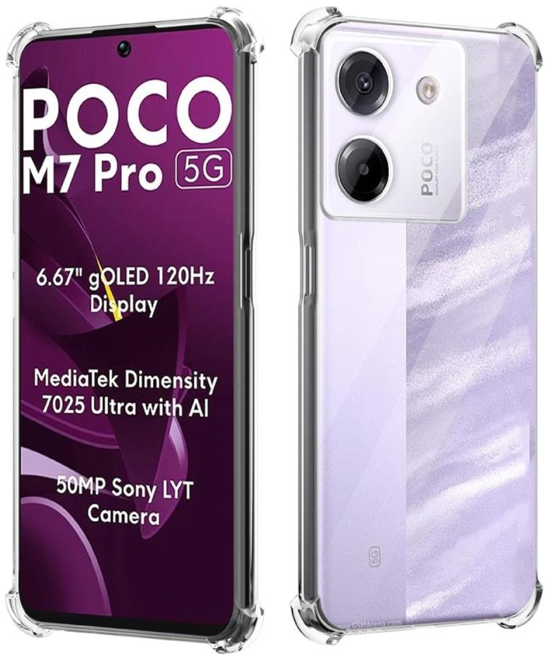 Etui Supero ze wzmacnianymi rogami do Xiaomi Poco M7 Pro, przezroczyste