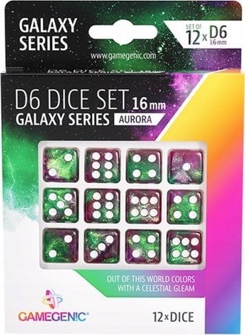 Gamegenic Gamegenic: Galaxy Series - D6 Dice Set (16 mm) - Aurora