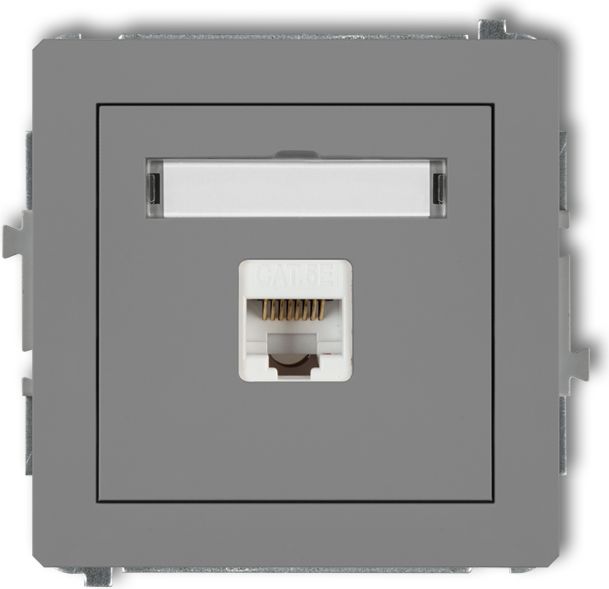 Karlik Gniazdo komputerowe pojedyncze 1xRJ45 szary mat (27DGK-1)