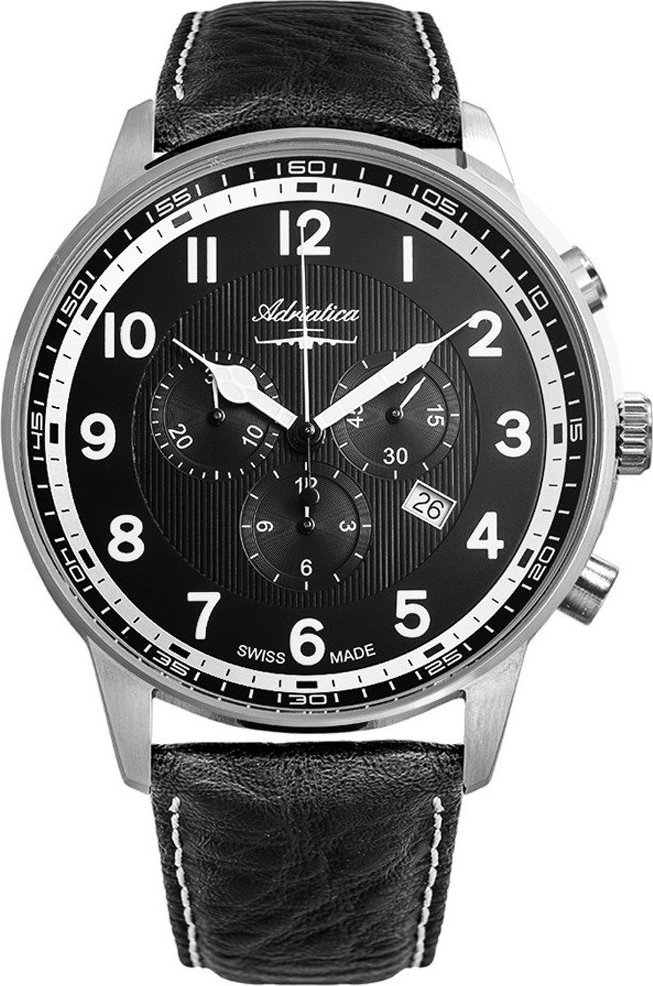 Zegarek Adriatica Zegarek męski Adriatica A1076.5224CHXLG czarny