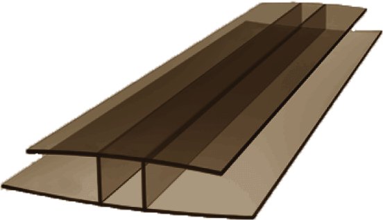 H-profil łączący 3000mm poliwęglan dymiony brąz 10mm