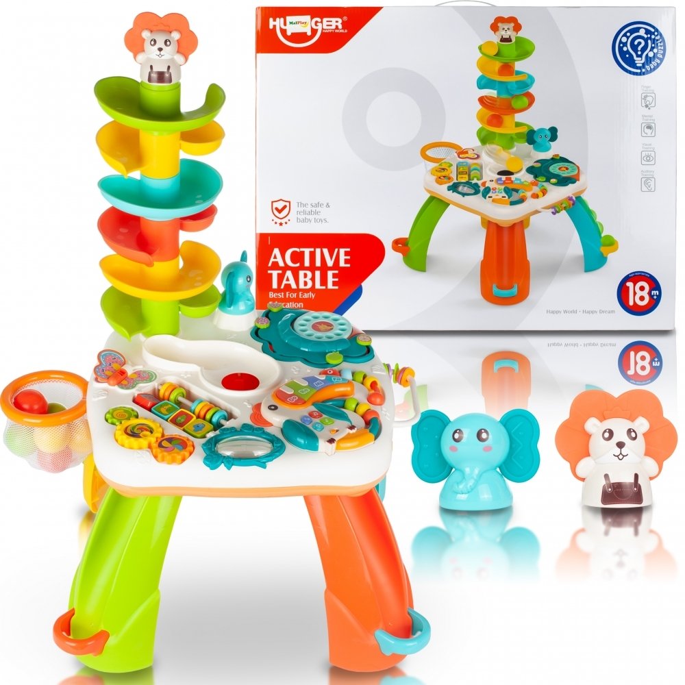 Edukacyjny Stolik Interaktywny z Torem Kuleczek Koszykówka